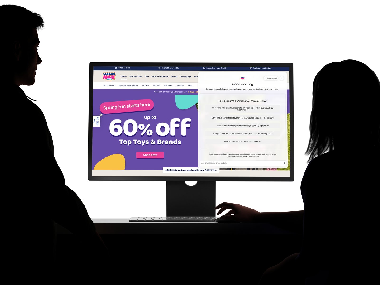 BargainMax case study, Morvo AI ecommerce personal shopper results